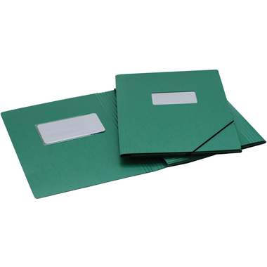 EROLA Cartella con elasti 650my A4 33299F verde cartone fibra c.finestra