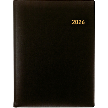 BIELLA Agenda Orario pelle 2026 809311020026U 1S/2P nero ML 17.8x23.5cm