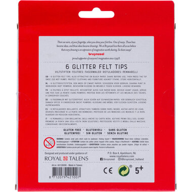 BRUYNZEEL Glitzer Fasermalerset Kids 60126006 6 Farben