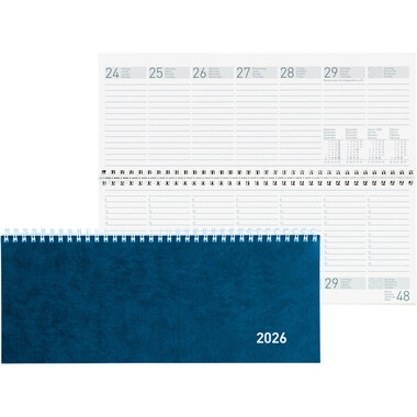 BIELLA Pultkalender Seplana 2026 888371050026U 1W/2S blau ML 29.8x11.7cm