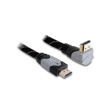Delock Kabel gewinkelt oben HDMI - HDMI, 5 m, Grau