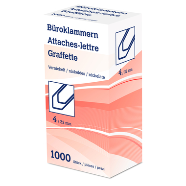 NEUTRAL Büroklammern Nr. 4 6214 32mm vernickelt 1000 Stk.
