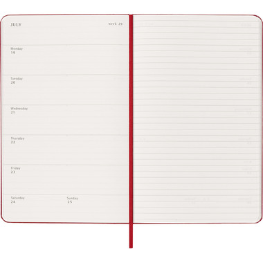 MOLESKINE Agenda de notes semaine 26/27 DHF218WN3Y27 18M ligné HC rouge 13x21cm