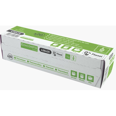 EXACOMPTA Rolle Thermo Papier 20 Stk. 43642E 57x30mmx9m für Kasse