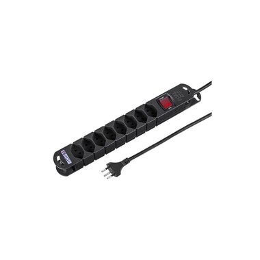 STEFFEN Power Strip TIDE 8 x T13 3m Black