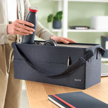 LEITZ Hot Desk Stofftasche 6444-00-89 samtgrau 3 Fächer 46.5x21x20cm