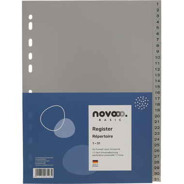 NOVOOO Répertoires PP A4 40943 gris 1-31