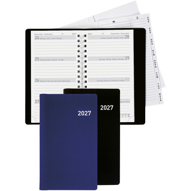 BIELLA Agenda Bruxelles Wire-O 2027 858773020027U 1S/2P nero ML 8.5x15.3cm