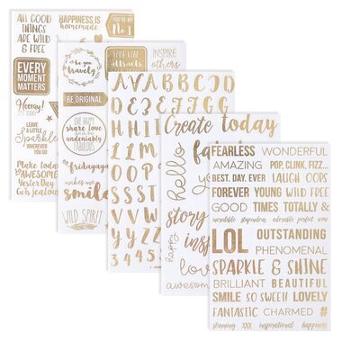 I AM CREATIVE Stickerbook 4087.474 Goldfolie klar, 5 Blatt