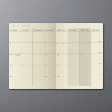 CONCEPTUM Monatskalender 2027 C2784 1M/2S schwarz 21x13.5cm