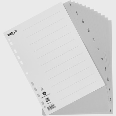 BIELLA Separatori PP A4 47141390U grigio Jan-Dez TE