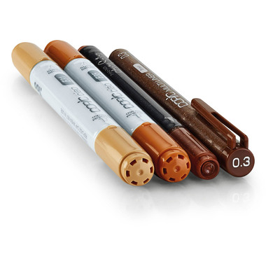 COPIC Marker Ciao 22075647 Doodle pack Brown, 4 Stück