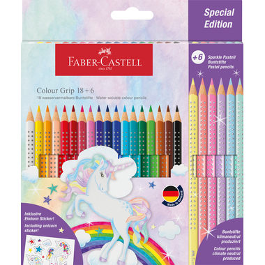 FABER-CASTELL Crayons de couleur Colour Grip 201543 Licorne 18 + 6