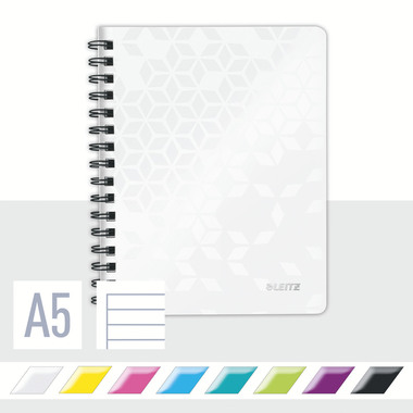 LEITZ Collegeblock WOW PP A5 4639-00-01 bianco rigato