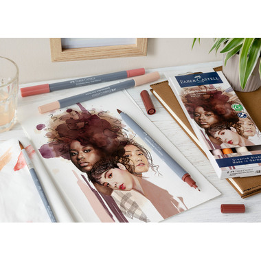 FABER-CASTELL Goldfaber Dual Marker 164523 Portrait, 6 couleurs