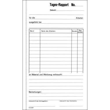 FAVORIT Rappor.giornaliero D 11,3x19cm 29970K bianco/bianco 50x2 fogli