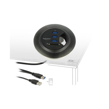 Delock Tisch-Hub USB 3.0 + SD Card Reader