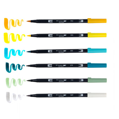 TOMBOW Dual Brush Pen ABT ABT-6PLEMON Lemon Squeezy 6 Stück