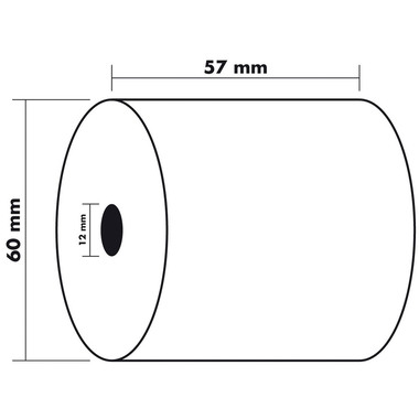 EXACOMPTA Rolle Thermopapier 10 Stk. 43347E 57x60mmx44m für Kasse