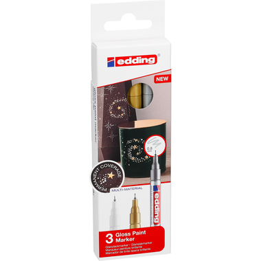 EDDING Paintmarker 780 0,8mm 780-E3-met gold/silver/white 3 Stück