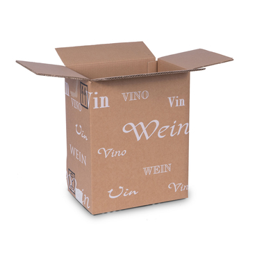 Flaschen Verpackung "Trans-Scripto" für 6x 0.75l Flaschen mit Flaschenhöhe 330mm & Ø83mm