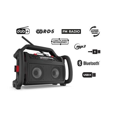 Perfectpro Radio de chantier ROCKPRO Noir