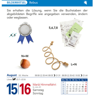HARENBERG Calendrier détachable 2026 2103700+26 Brain Jogging DE 12.5x16cm