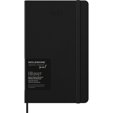 MOLESKINE Agenda Smart Diary Large 2027 SMDHB12WN3Y27 1W/1S schwarz HC 13x21cm