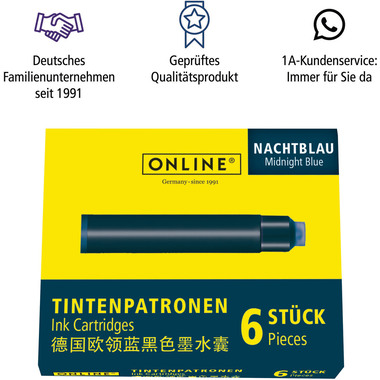 ONLINE Cart. Inchiostro Kombi 17058/12 Nightblue 5 pezzi