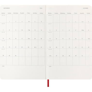 MOLESKINE Agenda Classic Large 2026 DSF212DC3Y26 1J/1P r. écarlate SC 13x21cm