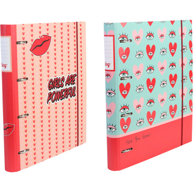 ANCOR Classeur à ann.A4 Girl Power 112924 mulitcouleur 4 Ring, Refill