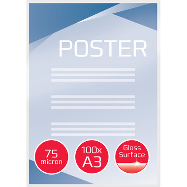 GBC Pelicole per laminazione A3 3200745 lucido, 75my 100 pezzi