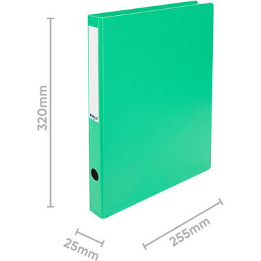 BIELLA Classeur à anneaux Viria 3.1cm 15140331U vert claire 2 anneaux A4