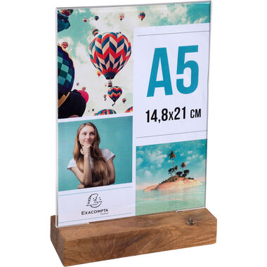 EXACOMPTA Présentoir de table A5 85258D transparent, bois haut