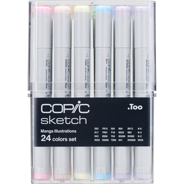 COPIC Marker Sketch 21075525 Manga Illustration, 24 pcs.