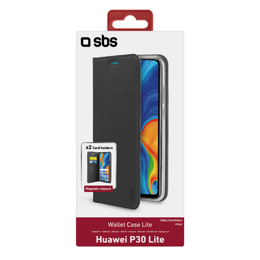 Book-style case with card holder pockets for Huawei P30 Lite