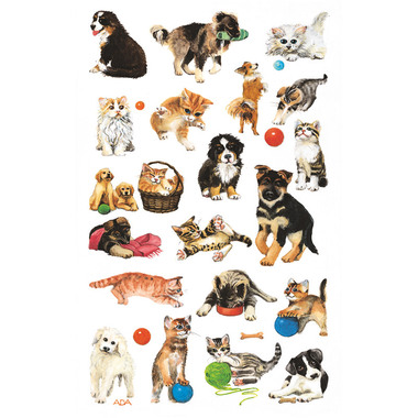 Z-DESIGN Sticker Kids 53487 Cani & gatti 63 pezzi/3 fogli