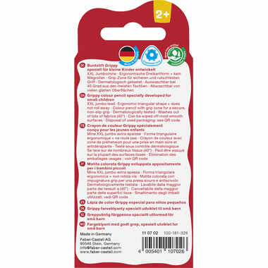 FABER-CASTELL Farbstifte Grippy 110702 4 Farben, pastell