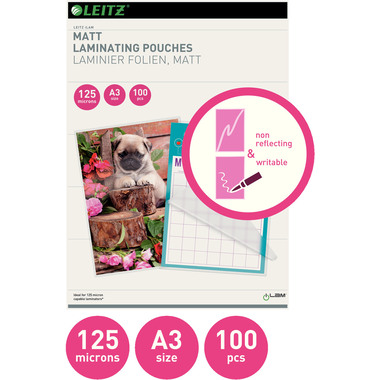 LEITZ Pelicole per laminazione A3 16924 opaco, 125my 100 pezzi
