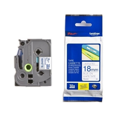 PTOUCH Nastro, plastific. blu/bianco TZe-243 PT-2450DX 18 mm
