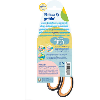 PELIKAN Schere spitz Griffix 819060 neon black, Rechtshänder