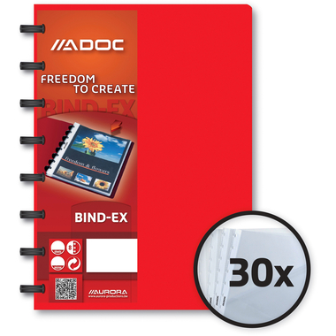 ADOC Cartella ad anelli Standard A5 5835.600 rosso 30 sacchi