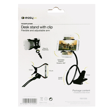 lazy arm mobile phone holder for desk. black color