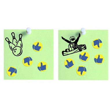 AVERY ZWECKFORM Bewertungspunkte Daumen 19mm 3861 gelb, Spender 250 Stück