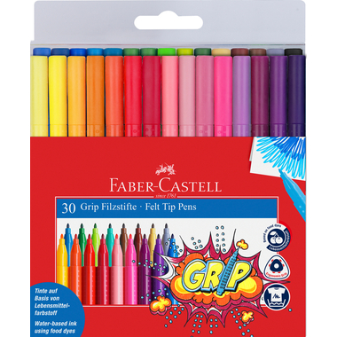 FABER-CASTELL Filzstift Grip Colours 3mm 155335 assortiert 30 Stück