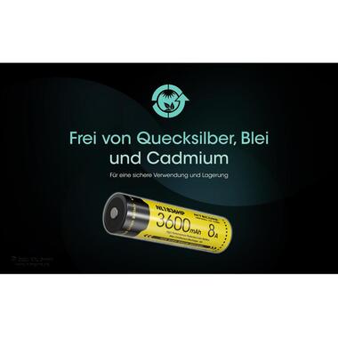 Nitecore Batterie NL1836HP Li-Ion Typ 18650 3600 mAh, 1 Pièce/s