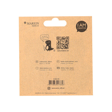 I AM CREATIVE Haftnotizen 4086.85 Bären 60 Blatt