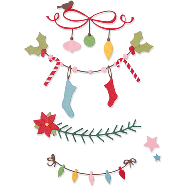 SIZZIX Emporte-piéces bordures Noël 664701 Set de 14