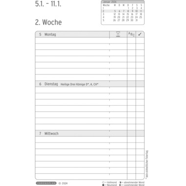 CHRONOPLAN Chronobook Black&White 2026 50966Z.26 1S/2P nero SC Mini