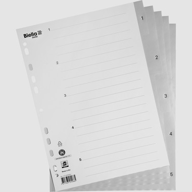 BIELLA Register PP A4 47140500U grau 1-5